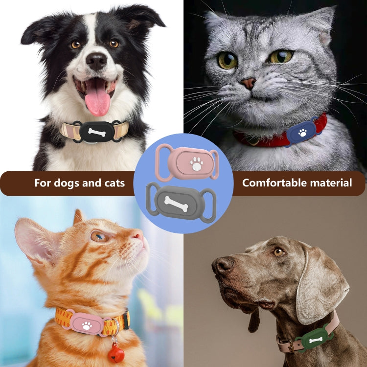 Custodia protettiva in silicone impermeabile per Samsung Galaxy SmartTag 2 Pet Life, Black Cat Claw, Black Bone, Pink Cat Claw, Pink Bone, Deep Blue Cat Claw, Deep Blue Bone