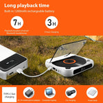 Lettore CD Bluetooth portatile con cuffie e touchscreen