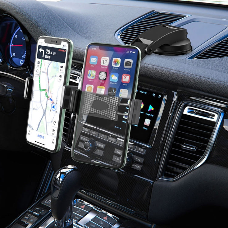 Supporto per cellulare con doppio mandrino a ventosa per cruscotto dell'auto