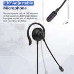 SOYTO SY227 Cuffia con gancio per l'orecchio dell'operatore monolaterale Cuffia per computer con cavo, 3.5mm, Separation USB Wire Control