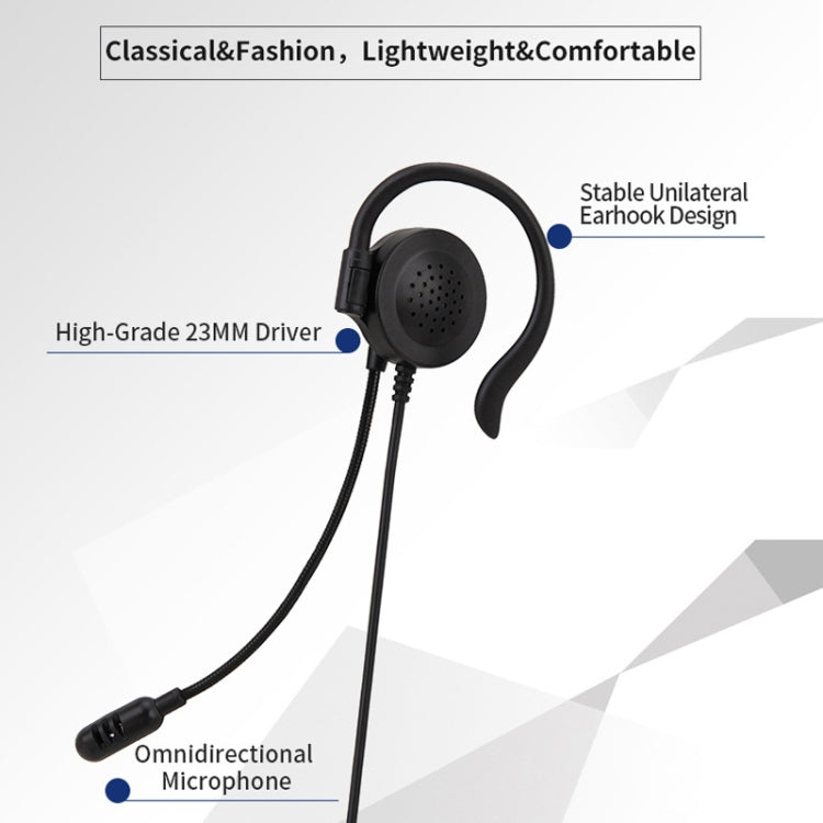 SOYTO SY227 Cuffia con gancio per l'orecchio dell'operatore monolaterale Cuffia per computer con cavo, 3.5mm, Separation USB Wire Control