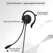 SOYTO SY227 Cuffia con gancio per l'orecchio dell'operatore monolaterale Cuffia per computer con cavo, 3.5mm, Separation USB Wire Control