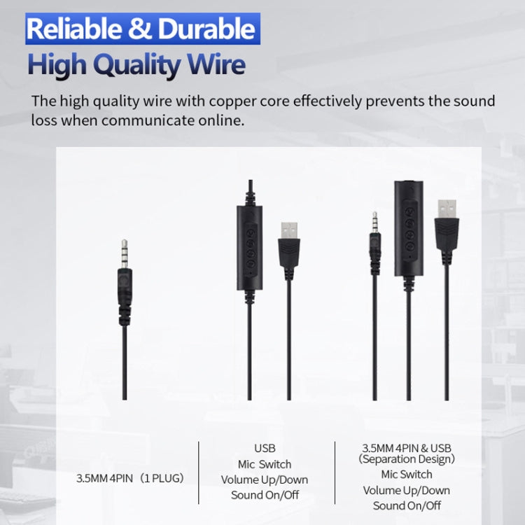 SOYTO SY227 Cuffia con gancio per l'orecchio dell'operatore monolaterale Cuffia per computer con cavo, 3.5mm, Separation USB Wire Control