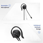 SOYTO SY227 Cuffia con gancio per l'orecchio dell'operatore monolaterale Cuffia per computer con cavo, 3.5mm, Separation USB Wire Control