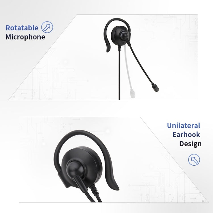 SOYTO SY227 Cuffia con gancio per l'orecchio dell'operatore monolaterale Cuffia per computer con cavo, 3.5mm, Separation USB Wire Control