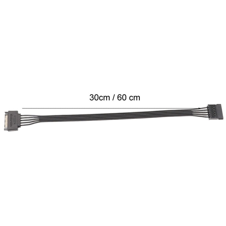 Cavo di prolunga maschio e femmina SATA da 15 pin per alimentatore Cavi di collegamento per l'alimentazione del disco rigido durevoli, 30cm 15Pin, 60cm 15Pin