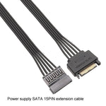 Cavo di prolunga maschio e femmina SATA da 15 pin per alimentatore Cavi di collegamento per l'alimentazione del disco rigido durevoli, 30cm 15Pin, 60cm 15Pin
