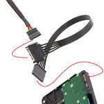 Cavo di prolunga maschio e femmina SATA da 15 pin per alimentatore Cavi di collegamento per l'alimentazione del disco rigido durevoli, 30cm 15Pin, 60cm 15Pin