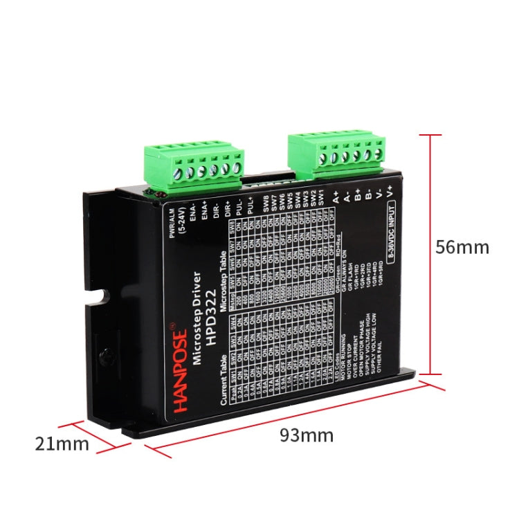 Driver motore passo-passo HANPOSE HPD332 2.2A 8-36V