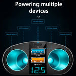 Caricatore per auto con espansione per accendisigari con display digitale in tempo reale doppio USB Type-C, 3.1A Double A+C, QC3.0+2.4A Dual A+C, 66W Dual A+C, PD+QC3.0+2.4A Dual A+C