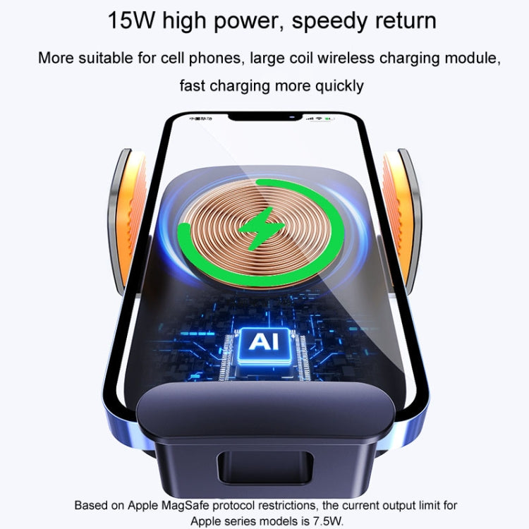 Caricabatterie wireless a induzione intelligente Supporto per telefono cellulare per auto Supporto di navigazione per presa d'aria a ricarica rapida solare