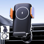 Caricabatterie wireless a induzione intelligente Supporto per telefono cellulare per auto Supporto di navigazione per presa d'aria a ricarica rapida solare