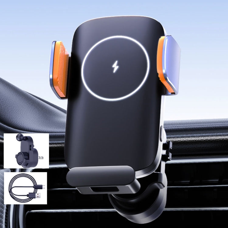Caricabatterie wireless a induzione intelligente Supporto per telefono cellulare per auto Supporto di navigazione per presa d'aria a ricarica rapida solare