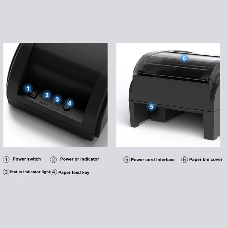 Stampante termica 58 mm USB e Bluetooth per ricevute