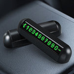 Targa di parcheggio temporaneo per automobili. Spostare le carte del numero di telefono dell'auto