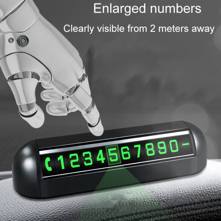 Targa di parcheggio temporaneo per automobili. Spostare le carte del numero di telefono dell'auto