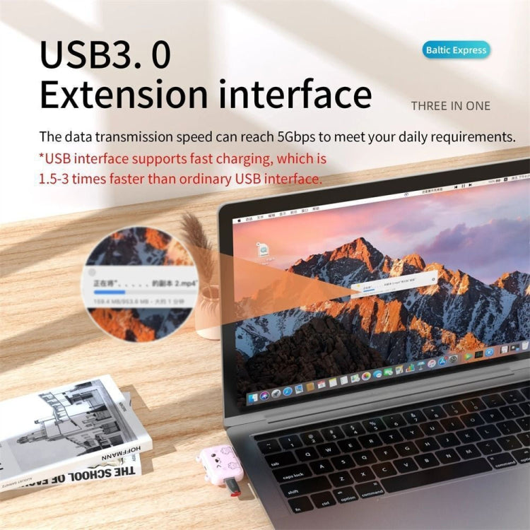 Hub USB-C 3 in 1 con HDMI 4K e ricarica PD 60W