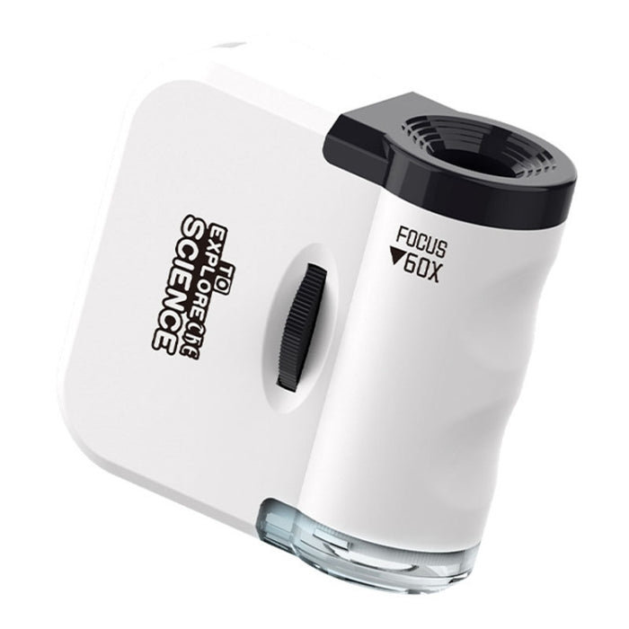 Ciondolo mini microscopio portatile 60x con luci a LED Osservazione esplorativa all'aperto Divertenti giocattoli per bambini
