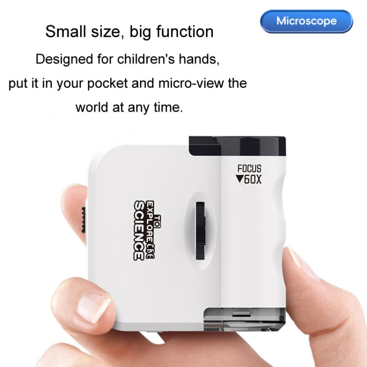 Ciondolo mini microscopio portatile 60x con luci a LED Osservazione esplorativa all'aperto Divertenti giocattoli per bambini
