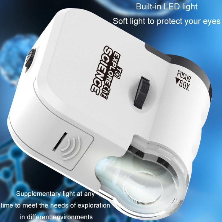 Mini microscopio portatile 60x con luci LED per bambini