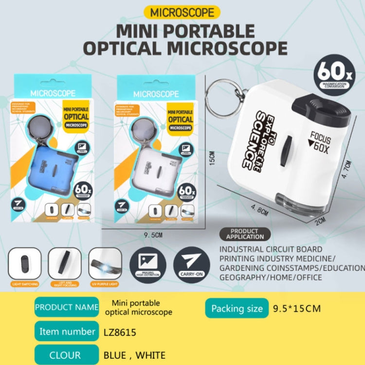 Mini microscopio portatile 60x con luci LED per bambini