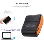 Stampante termica Bluetooth per ricevute da asporto portatile da 58 mm, US Plug, EU Plug, UK Plug