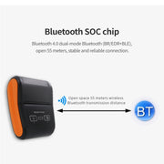 Stampante termica Bluetooth per ricevute da asporto portatile da 58 mm, US Plug, EU Plug, UK Plug