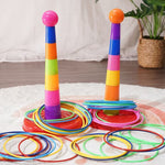 Cerchio da lancio staccabile per bancarella del mercato notturno Giocattoli per bambini Giochi genitore-figlio, 1 Tower 3 Circles, 1 Tower 9 Circles, 1 Tower+12 Circles, 1 Tower 18 Circles, 1 Tower 24 Circles, 1 Tower+36 Circles, 2 Towers 30 Circles   ...