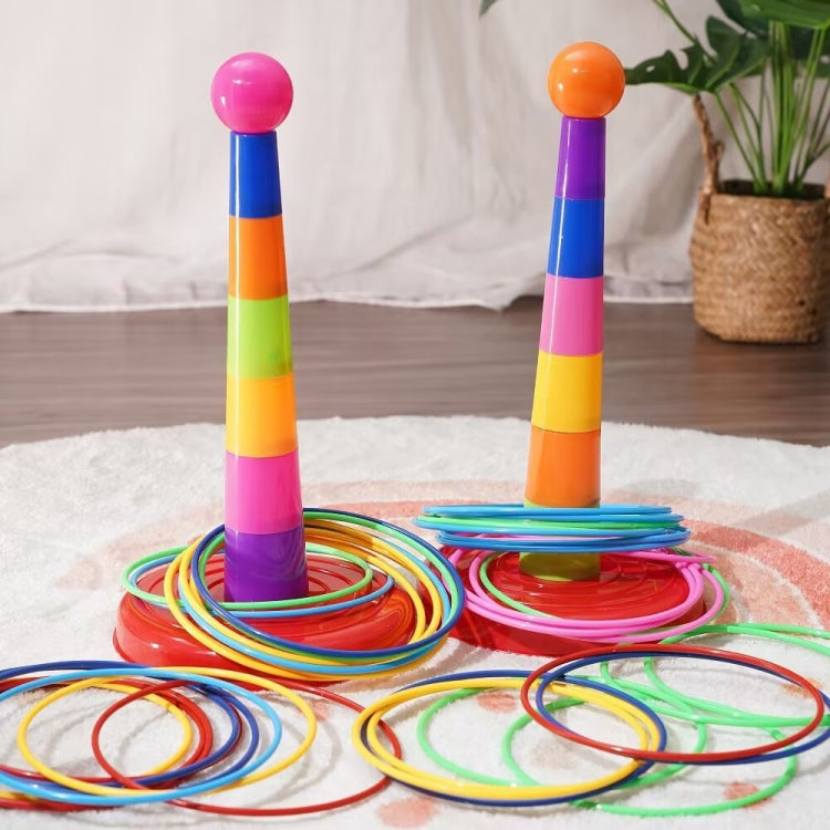 Cerchio da lancio staccabile per bancarella del mercato notturno Giocattoli per bambini Giochi genitore-figlio, 1 Tower 3 Circles, 1 Tower 9 Circles, 1 Tower+12 Circles, 1 Tower 18 Circles, 1 Tower 24 Circles, 1 Tower+36 Circles, 2 Towers 30 Circles   ...