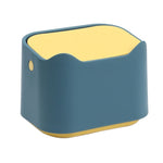 Cestino per rifiuti da tavolo di tipo push con coperchio, piccola lettiera per animali domestici con isolamento dagli odori, 17.8 x 13 x 13.5cm