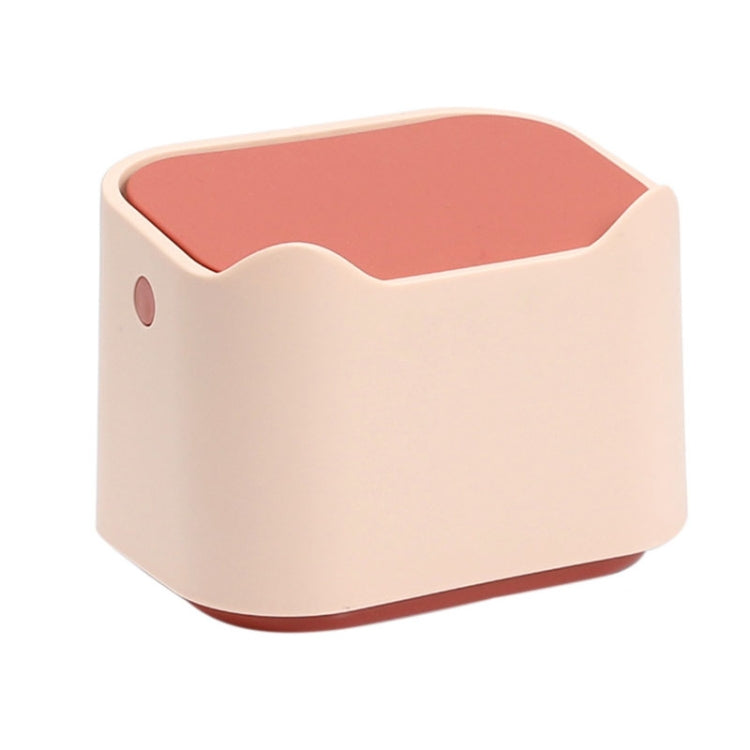 Cestino per rifiuti da tavolo di tipo push con coperchio, piccola lettiera per animali domestici con isolamento dagli odori, 17.8 x 13 x 13.5cm