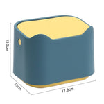 Cestino per rifiuti da tavolo di tipo push con coperchio, piccola lettiera per animali domestici con isolamento dagli odori, 17.8 x 13 x 13.5cm