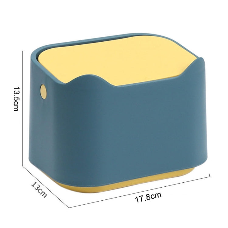 Cestino per rifiuti da tavolo di tipo push con coperchio, piccola lettiera per animali domestici con isolamento dagli odori, 17.8 x 13 x 13.5cm