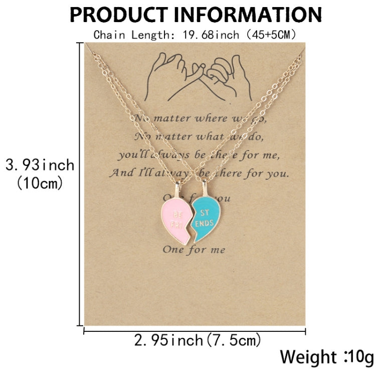 MIGLIOR AMICO Collana con carta dell'amicizia con ciondolo a forma di cuore con catena Love Lockbone