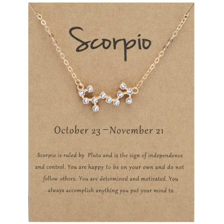 12 segni zodiacali con collana di diamanti, strass e ciondolo a catena con clavicola, Scorpio Golden, Sagittarius Golden, Capricorn Golden, Taurus Golden, Pisces Golden, Leo Golden, Libra Golden, Cancer Golden, Aquarius Golden, Virgo Golden, Aries Gold...