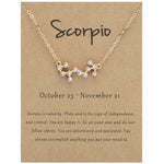 12 segni zodiacali con collana di diamanti, strass e ciondolo a catena con clavicola, Scorpio Golden, Sagittarius Golden, Capricorn Golden, Taurus Golden, Pisces Golden, Leo Golden, Libra Golden, Cancer Golden, Aquarius Golden, Virgo Golden, Aries Gold...