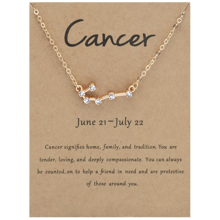 12 segni zodiacali con collana di diamanti, strass e ciondolo a catena con clavicola, Scorpio Golden, Sagittarius Golden, Capricorn Golden, Taurus Golden, Pisces Golden, Leo Golden, Libra Golden, Cancer Golden, Aquarius Golden, Virgo Golden, Aries Gold...