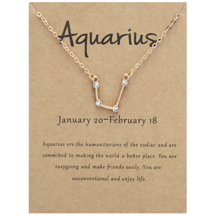12 segni zodiacali con collana di diamanti, strass e ciondolo a catena con clavicola, Scorpio Golden, Sagittarius Golden, Capricorn Golden, Taurus Golden, Pisces Golden, Leo Golden, Libra Golden, Cancer Golden, Aquarius Golden, Virgo Golden, Aries Gold...