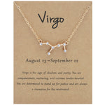 12 segni zodiacali con collana di diamanti, strass e ciondolo a catena con clavicola, Scorpio Golden, Sagittarius Golden, Capricorn Golden, Taurus Golden, Pisces Golden, Leo Golden, Libra Golden, Cancer Golden, Aquarius Golden, Virgo Golden, Aries Gold...