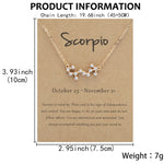 12 segni zodiacali con collana di diamanti, strass e ciondolo a catena con clavicola, Scorpio Golden, Sagittarius Golden, Capricorn Golden, Taurus Golden, Pisces Golden, Leo Golden, Libra Golden, Cancer Golden, Aquarius Golden, Virgo Golden, Aries Gold...
