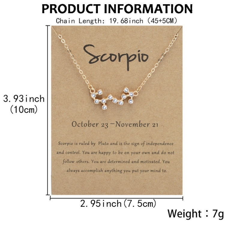 12 segni zodiacali con collana di diamanti, strass e ciondolo a catena con clavicola, Scorpio Golden, Sagittarius Golden, Capricorn Golden, Taurus Golden, Pisces Golden, Leo Golden, Libra Golden, Cancer Golden, Aquarius Golden, Virgo Golden, Aries Gold...