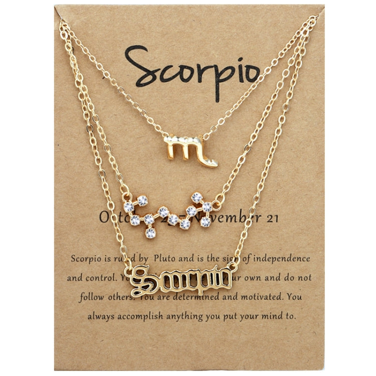 Collana 3 in 1 con 12 segni zodiacali, set di simboli dell'alfabeto retrò con set di gioielli con diamanti, Scorpion Golden, Sagittarius Golden, Capricorn Golden, Taurus Golden, Pisces Golden, Leo Golden, Libra Golden, Cancer Golden, Aquarius Golden   ...