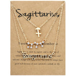 Collana 3 in 1 con 12 segni zodiacali, set di simboli dell'alfabeto retrò con set di gioielli con diamanti, Scorpion Golden, Sagittarius Golden, Capricorn Golden, Taurus Golden, Pisces Golden, Leo Golden, Libra Golden, Cancer Golden, Aquarius Golden   ...