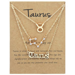 Collana 3 in 1 con 12 segni zodiacali, set di simboli dell'alfabeto retrò con set di gioielli con diamanti, Scorpion Golden, Sagittarius Golden, Capricorn Golden, Taurus Golden, Pisces Golden, Leo Golden, Libra Golden, Cancer Golden, Aquarius Golden   ...