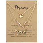 Collana 3 in 1 con 12 segni zodiacali, set di simboli dell'alfabeto retrò con set di gioielli con diamanti, Scorpion Golden, Sagittarius Golden, Capricorn Golden, Taurus Golden, Pisces Golden, Leo Golden, Libra Golden, Cancer Golden, Aquarius Golden   ...