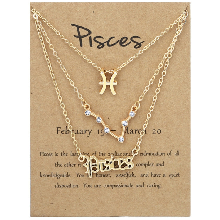 Collana 3 in 1 con 12 segni zodiacali, set di simboli dell'alfabeto retrò con set di gioielli con diamanti, Scorpion Golden, Sagittarius Golden, Capricorn Golden, Taurus Golden, Pisces Golden, Leo Golden, Libra Golden, Cancer Golden, Aquarius Golden   ...