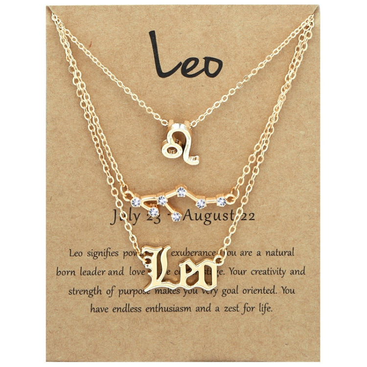 Collana 3 in 1 con 12 segni zodiacali, set di simboli dell'alfabeto retrò con set di gioielli con diamanti, Scorpion Golden, Sagittarius Golden, Capricorn Golden, Taurus Golden, Pisces Golden, Leo Golden, Libra Golden, Cancer Golden, Aquarius Golden   ...