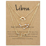 Collana 3 in 1 con 12 segni zodiacali, set di simboli dell'alfabeto retrò con set di gioielli con diamanti, Scorpion Golden, Sagittarius Golden, Capricorn Golden, Taurus Golden, Pisces Golden, Leo Golden, Libra Golden, Cancer Golden, Aquarius Golden   ...