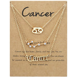 Collana 3 in 1 con 12 segni zodiacali, set di simboli dell'alfabeto retrò con set di gioielli con diamanti, Scorpion Golden, Sagittarius Golden, Capricorn Golden, Taurus Golden, Pisces Golden, Leo Golden, Libra Golden, Cancer Golden, Aquarius Golden   ...