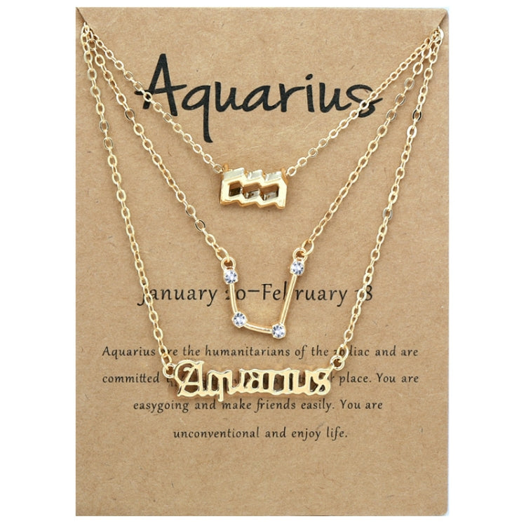 Collana 3 in 1 con 12 segni zodiacali, set di simboli dell'alfabeto retrò con set di gioielli con diamanti, Scorpion Golden, Sagittarius Golden, Capricorn Golden, Taurus Golden, Pisces Golden, Leo Golden, Libra Golden, Cancer Golden, Aquarius Golden   ...